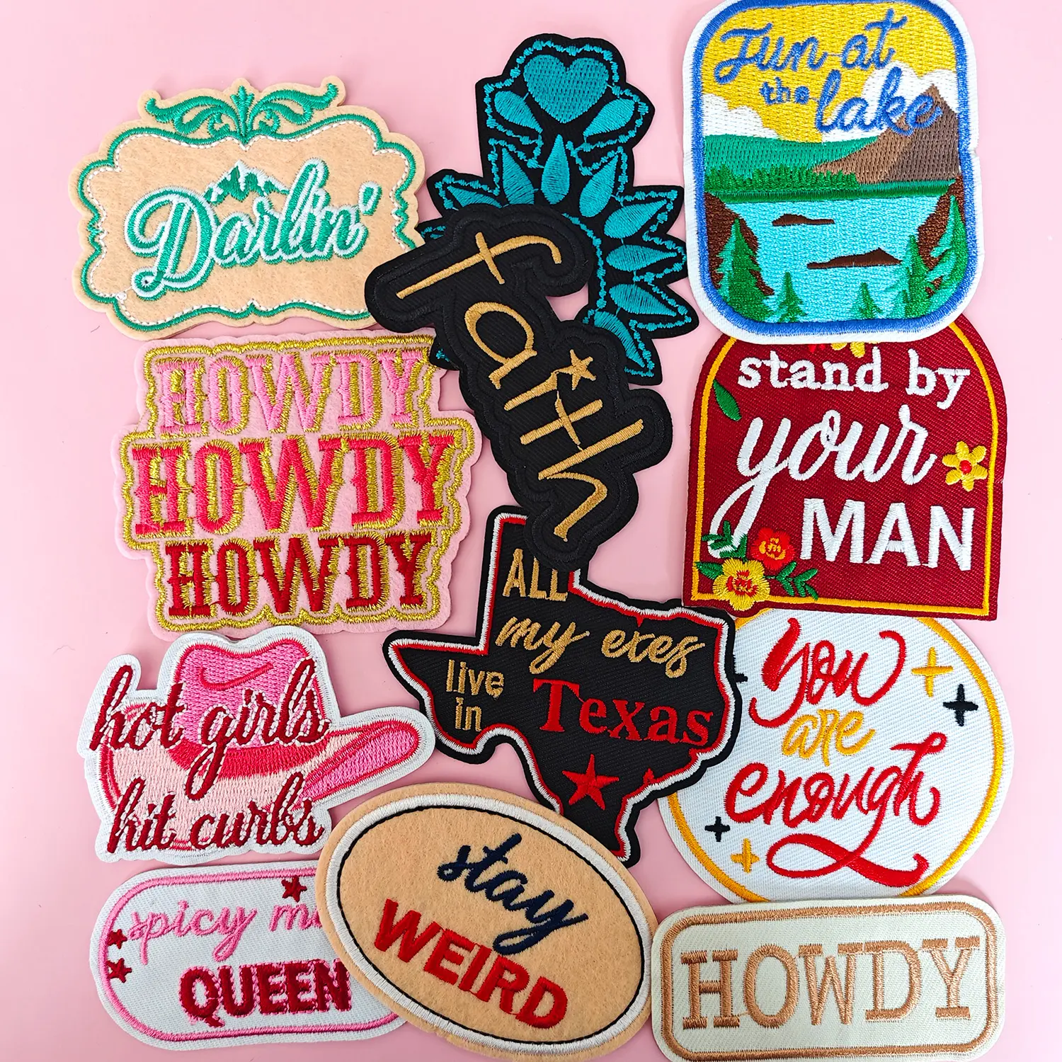 12PCS Funny Texas Cowgirl Cowboy Themed Iron on Embroidered Patches Delicate Western Themed Appliques for DIY on Jeans, Hoodies, Hats, Bags etc patch applique small  patches