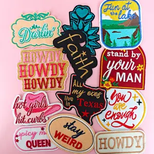 12PCS Funny Texas Cowgirl Cowboy Themed Iron on Embroidered Patches Delicate Western Themed Appliques for DIY on Jeans, Hoodies, Hats, Bags etc patch applique small  patches