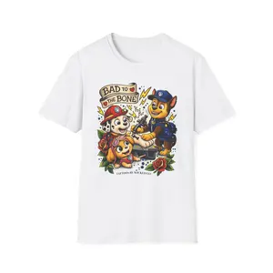 Bad to the Bone Tattoo Patrol T-Shirt | Cartoon Tattoo Style