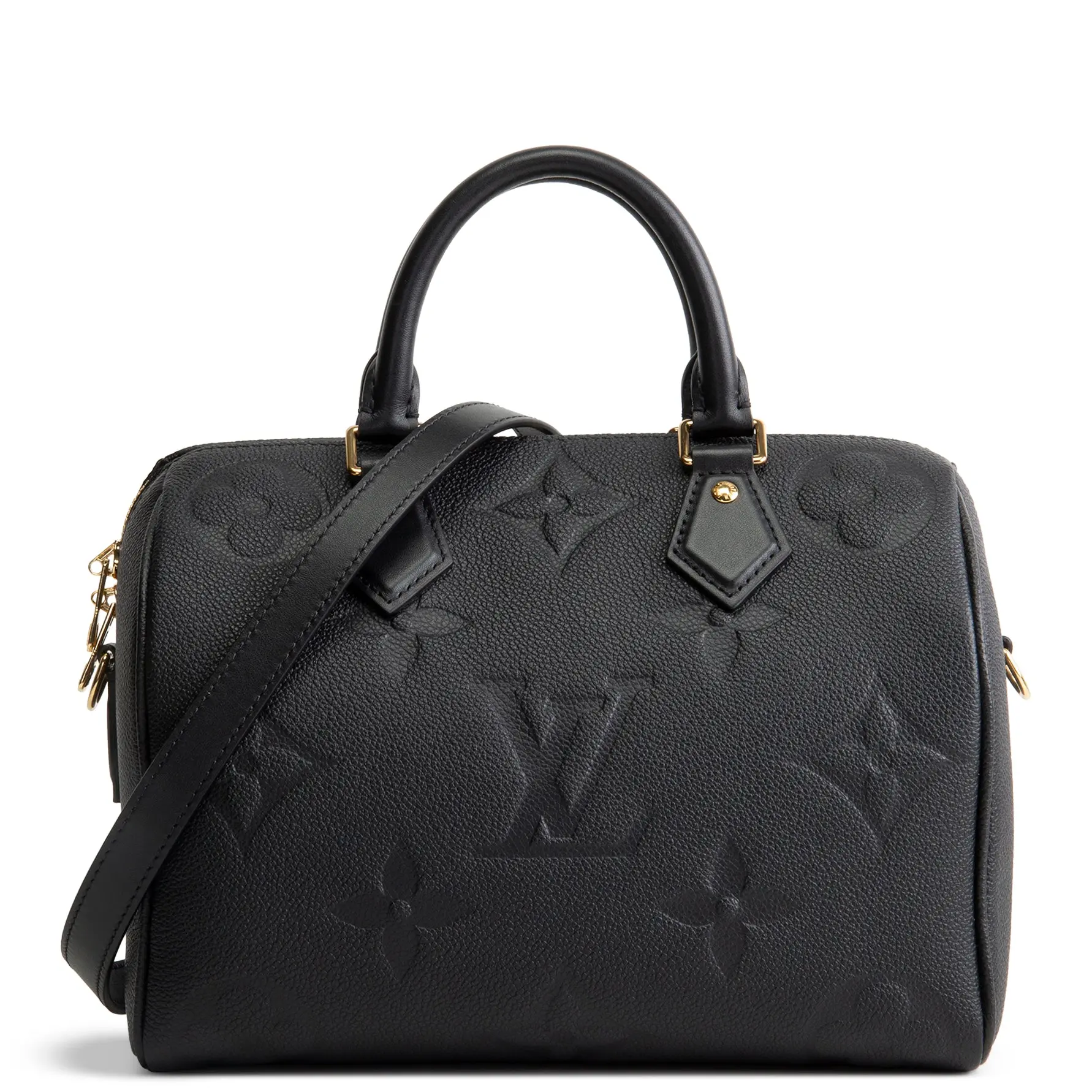 Pre-owned Louis Vuitton Empreinte Leather Crossbody Bags Empreinte Monogram Giant Speedy Bandouliere 25 Black