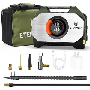 ETENWOLF Heavy Duty Tire Inflator for Heavy-duty Vehicle, Portable Air Compressor for Car Tires with 160PSI & 38400 mAh Battery, Cordless Air Pump with 100% Duty Cycle & Dual Cylinder tiktokshopspringglowup Emergency Air Pump outdoorfun