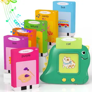 Talking Flash Card, 1 Set Colorful Daily English Words Card with Charging Cable, Language Toy, Learning Educational Gift for Boys & Girls