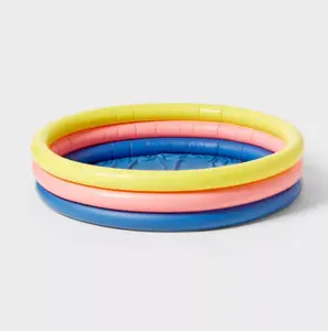 10.63'' x 4.13'' x 15' 3 Ring Pool 105 gal Round Kiddie Pool - Yellow/Pink/Navy