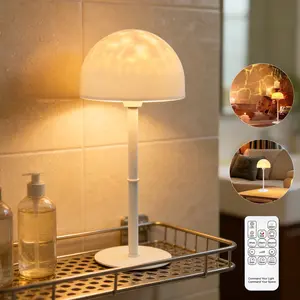 Waterproof Shower Light with 16-Color Ocean Wave Projector, Rechargeable, Touch & Remote Control, Wireless Lighting for Bathroom and Bathtub