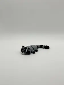 Articulated Raccoon Straw Buddy Topper for Stanley Cups – 3D Printed & Snug Fit