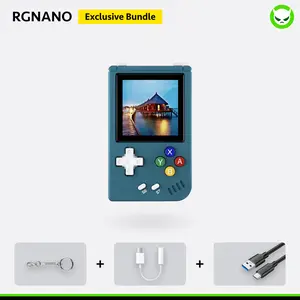 【Hi-Fi/Metal Shell/Keychain/10 Hours Lasting】Anbernic RG Nano 【Buy 1 Get 1 Keychain+1 Audio Cord Conversion Cable+1 USB Cable】Portable Mini Retro Handheld Game Console Linux System 1.54" IPS Screen Over 12 Emulators Over 10K Games Pre-installed