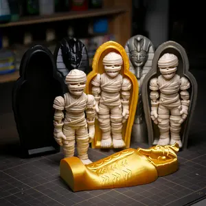 3D Printed Jointed Mummy Toy, Flexible Joint Doll Model, Egyptian Pharaoh Sarcophagus & Mummy Model, Collectible Ancient Egypt Theme Decor