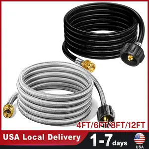 [LIMITED TIME DEAL!!]12FT 4FT 6FT 8FT Propane Hose Propane Adapter Hose 1lb to 20lb Propane Tank Connection Hose
