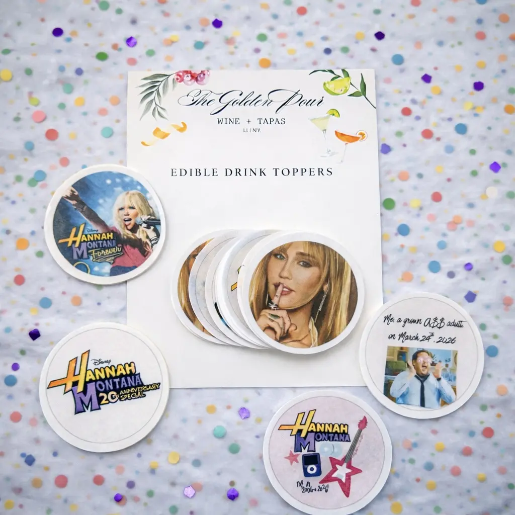 Edible Drink/ Beverage Toppers - HANNAH MONTANA