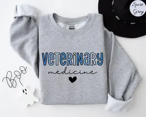 Veterinary Medicine T-Shirt / Sweatshirt / Hoodie  , Animal Doctor Veterinarian Vet Tech T-shirt, Veterinary Medicine Shirt, Cotton Fabric  Grey