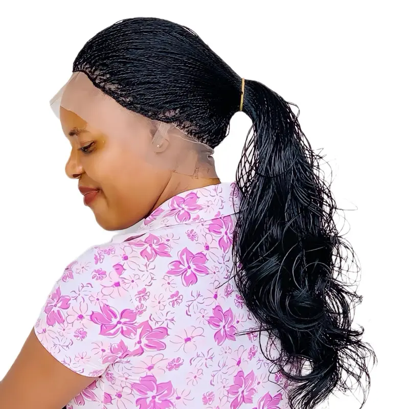 Handmade Micro braided French curls wig. Length 30 inches long.