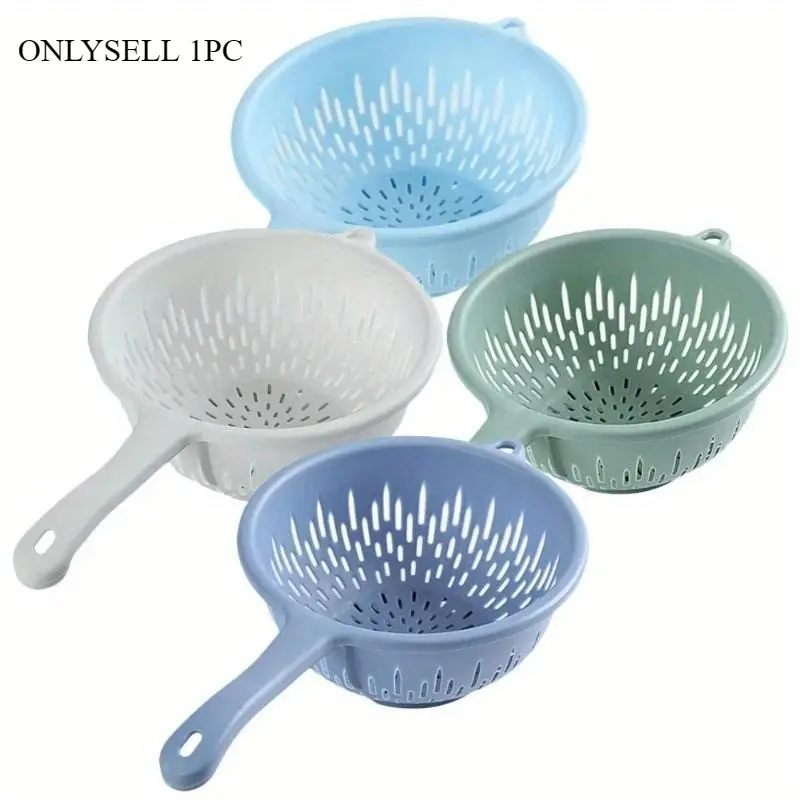 Food Washing Drain Colander with Handle Plastic Colander Strainer for Kitchen food colander kitchenware Kitchen Gadgets Strainer Basket Kitchen Strainer Utensils Vegetable Colander