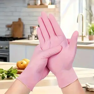 10/50/100pcs Powder-Free & Latex-Free Nitrile Disposable Gloves, Lightweight, for Kitchen Cleaning, Beauty, Salon, Household and Outdoor Camping, Bulk Pack