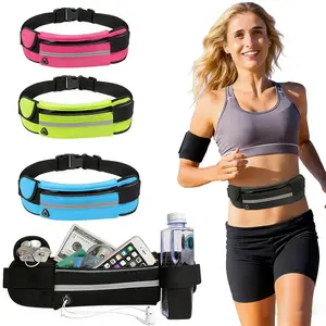 Slim Running Belt Fanny Pack for Women Men Water-Resistant with Phone Holder Adjustable Money Belt for Runners Workout Jogging Hiking Multifunctional Sports Bag for Cell Phone Money and Keys