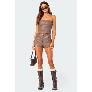 Martine High Rise Faux Leather Shorts Martine High Rise Faux Leather Shorts