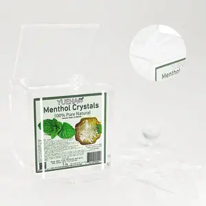 Yuehao 2024New Menthol Crystals 1 oz>=28.3mg. 100% Natural USP Food Grade - Great for Making Shower Steamers, Balms, Creams and Soap Making. Acrylic flip Box (2.3 * 2.3) inches【100% New 1Oz -1 Box】