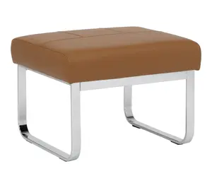 Studio Designs Allure Modern Ottoman Blended Leather & Chrome