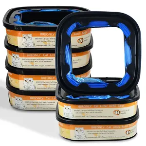 8 PACK Cat Litter Refill boxes Compatible with Litter Cat Genie Standard and Plus and XL+ Pail, 25FT Litter Refills Bag Pet Waste Disposal Bags