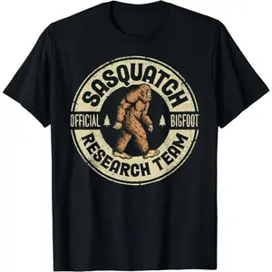 Bigfoot Research Team Retro Vintage Sasquatch T-Shirt | Unisex Cotton Tee Gift | Full Size Menswear Top
