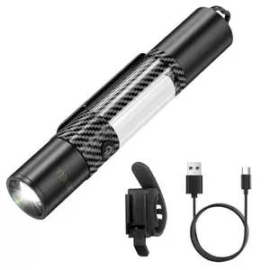 Dohelly 15-in-1 International Rescue Signal Light, Multi-Functional Outdoor Flashlight, Car Emergency Window Breaker and Cutter, 15Lighting Modes, Rechargeable and Retractable Flashlight, Suitable for Camping, Emergencies and Christmas Gifts