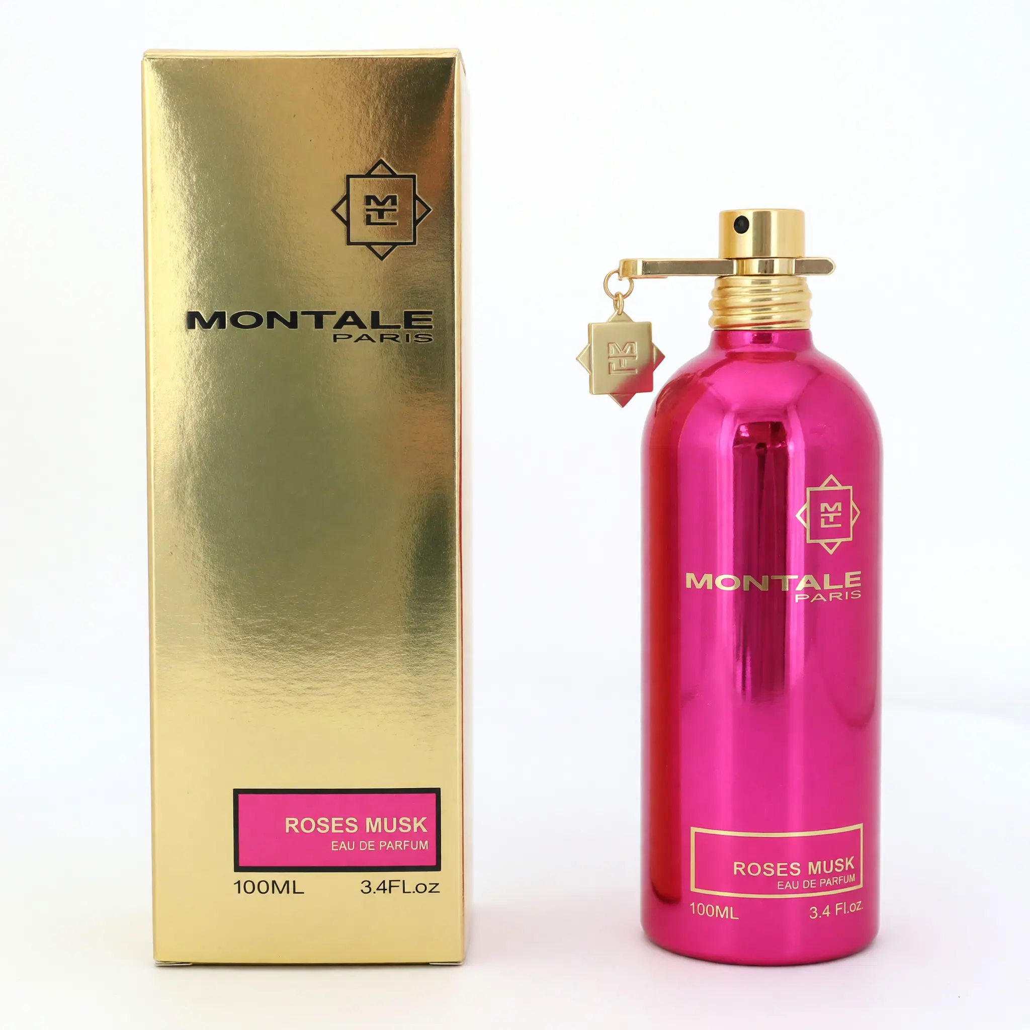 Montale Roses Musk Eau de Parfum, an Elegant Floral Scent with Jasmine and Amber, Perfume Spray for Women, 3.4 fl oz, Female Wear