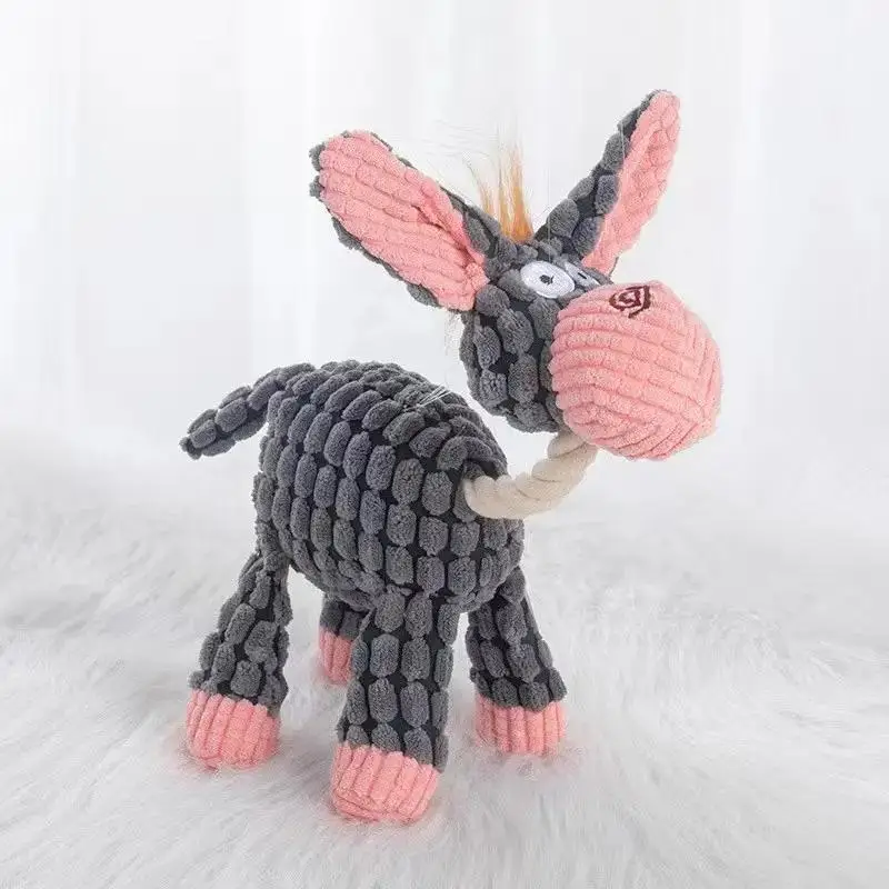 Cartoon Toy with A Pet Sound in The Shape Of A Little Donkey, Making A Squeaky Sound