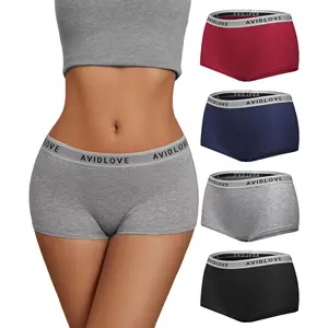 Avidlove Women's Underwear Cotton Boyshort Panties Full Coverage Boxer Shorts Briefs Panty Pack of 4