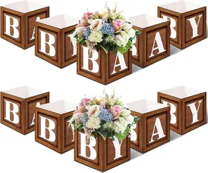 10 Piece Baby Shower Centerpiece Boxes  Party Decorations Table Display with Letters.