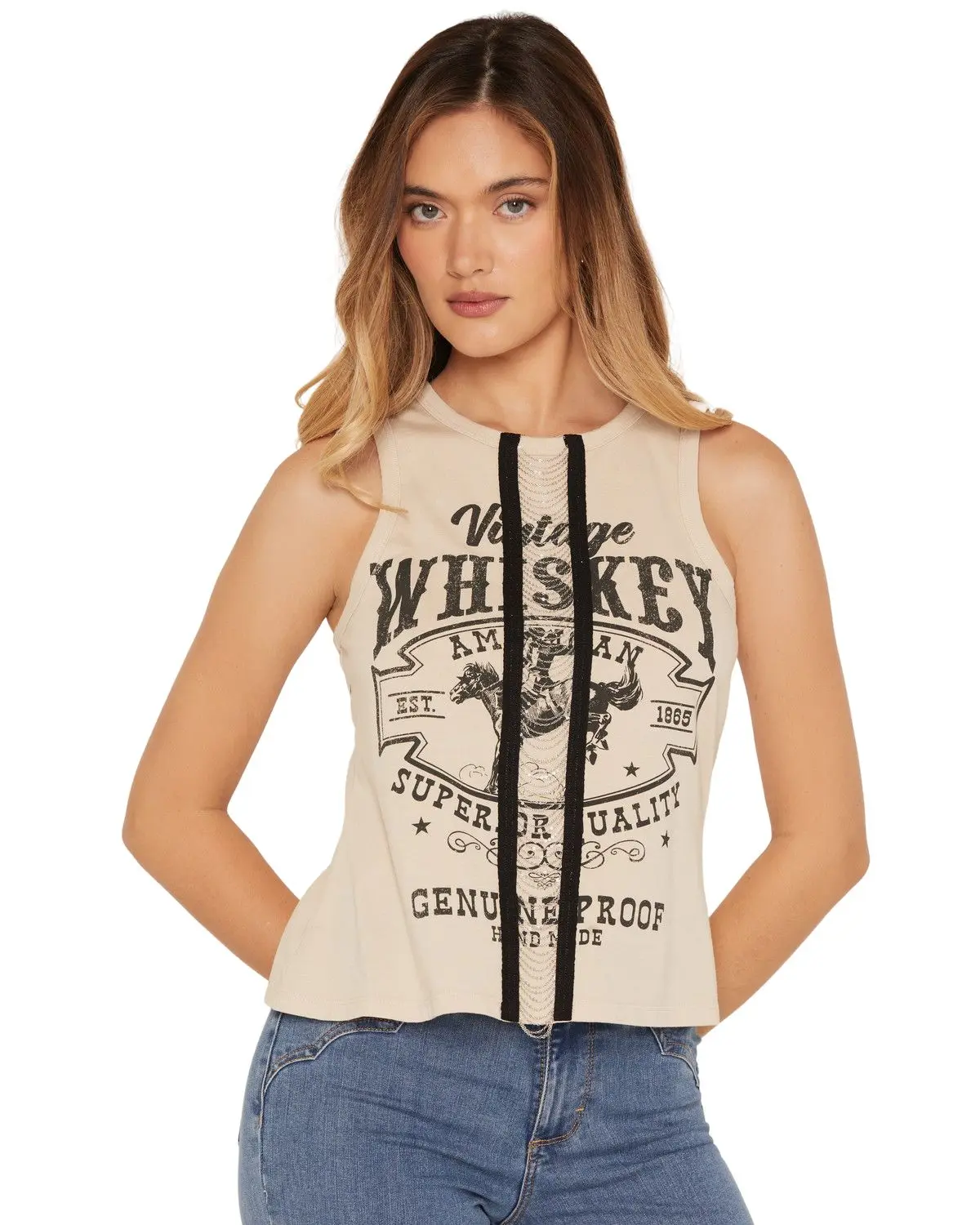 Blended Women's Women'S Whiskey Chain Front Tank - Dnl99s2-610Ebb