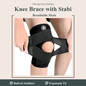 SOLOEVER Knee Brace with Side Stabilizers: Relieve Knee Pain & Provide Adjustable Support for Meniscus Tear, ACL, MCL, Arthritis. Breathable & Unisex Design for Sports & Workout Patellaband