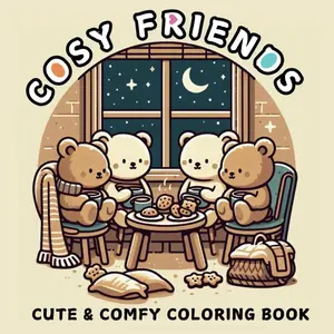 Cozy Friends: Cute and Comfy Coloring Book for Adults and Teens Featuring Adorable Animal Characters with Simple Designs for Relaxation