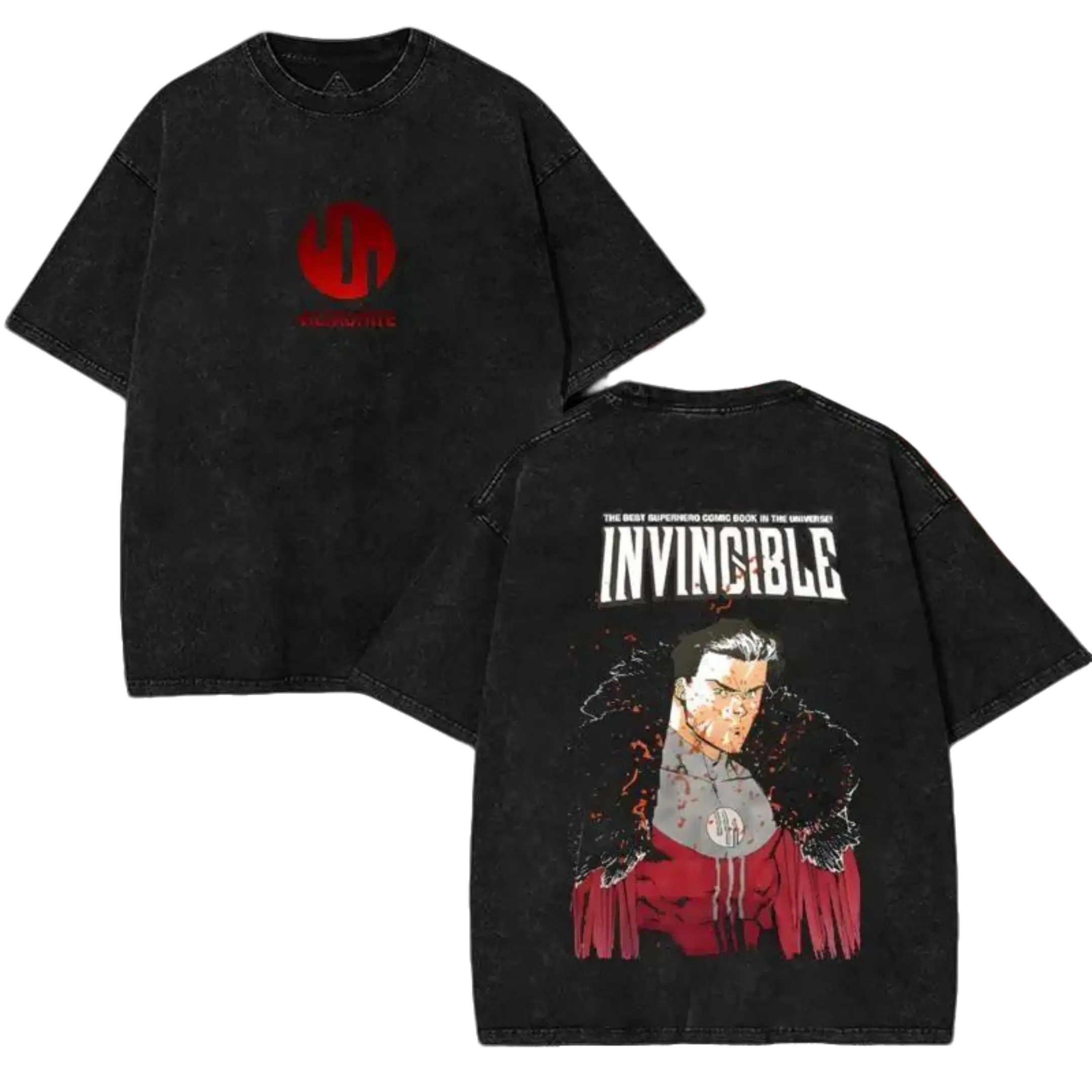 Emperor Mark - Invincible Washed T-shirt & Hoodie, Vintage Comics Wash T-Shirt TV Show Comics Washed T-shirt Heavyweight Cotton, Unisex Shirt graphic tshirt shirts men Fabric Top Oversized Streetwear Menswear Clothes Anime Merch