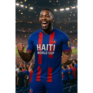 Haiti World Cup Men's Soccer Jersey Limited Edition Short Sleeve Premium Moisture Wicking Fabric High Definition Print Authentic Sleeve Patches Collector's Edition