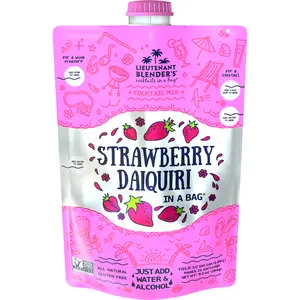 Lt. Blender's Strawberry Daiquiri in a Bag – Strawberry Daiquiri Mix - Each Bag Makes 1/2 Gallon - Non-GMO – No Daiquiri Machine Needed - Make a Cocktail, Wine Slushie or Mocktail - (Pack of 1)