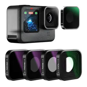 ND Filter Set Photographic Kit Compatible with GoPro Hero 12 11 10 9 Black, ND8/ND16//ND32/CPL Action Camera Accessory Neutral Density Polarizer Lens Filter Photography Camera Accessories