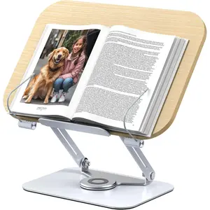 Book Stand for Reading, 360° Adjustable Foldable Book Holder, Cookbook Stand, Textbook Stand, Bible Stand, Hands Free Book Stand, Laptop Stand, Tablet Stand