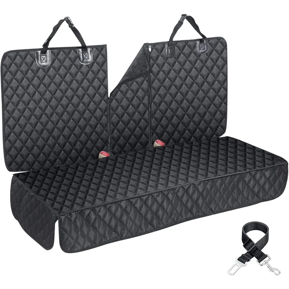 Car Seat Cover For Dog,Back Seat Cover For Kids,ISOFIX Car Seat Protector,Nonslip Water Proof,Universal Fit For Truck,SUV (Large,Black)