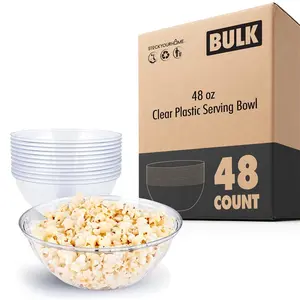 48 oz. Clear Plastic Serving Bowl - 48 count