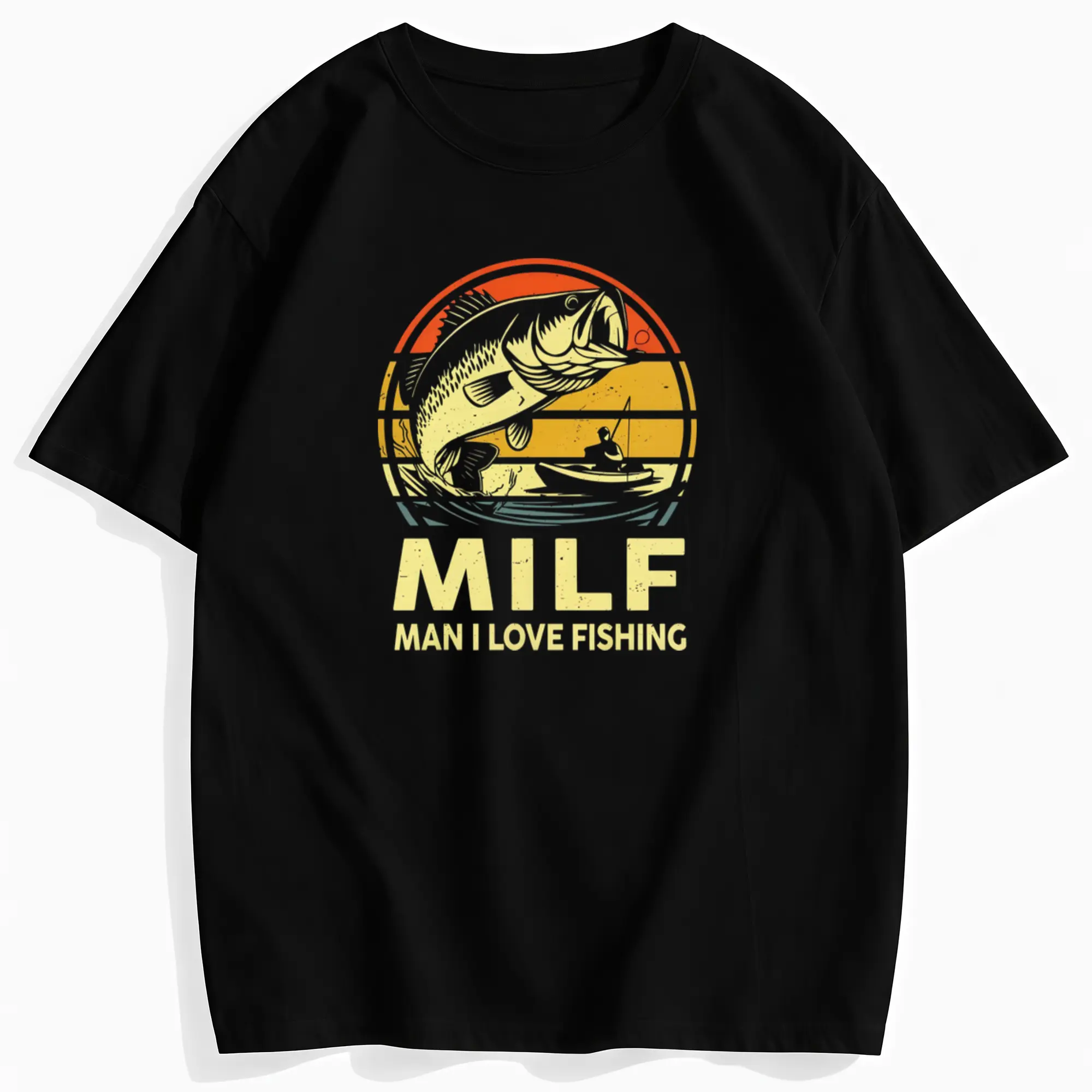 Step Dad Milf Man I Love Fishing Funny Bass Fishing Humor T-Shirt
