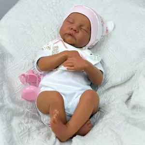 BZDOLL 19" Realistic Reborn Baby Doll with Lifelike Light Beige Texture & Sleeping Expression - Cloth Body & Vinyl Head, Hand-Painted 3D Details, Includes Outfit, Pacifier, Bottle & Birth Certificate - Gift for Kids, Collectors  Collector's Doll