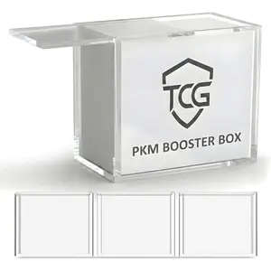 Acrylic Booster Box Case 3 Pack - Lid - 8mm + 5mm Booster Box Protector Display Case Includes Microfiber Cloth