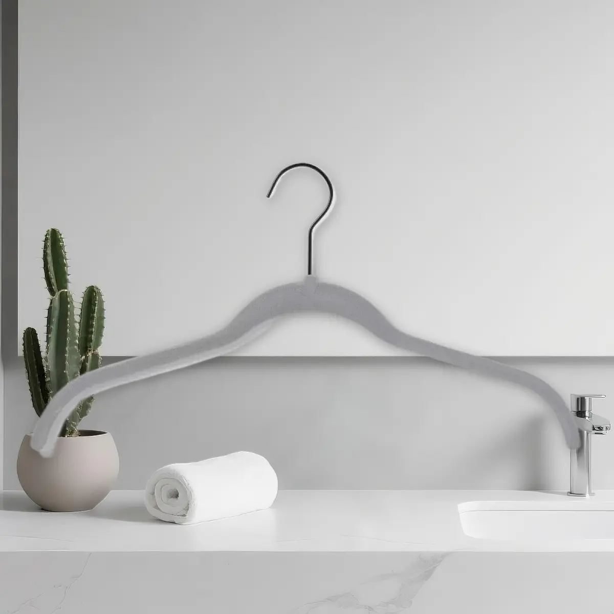 10pk Flocked Shirt Hangers Gray - Non-Slip Clothes Hangers, Velvet Texture, Brightroom