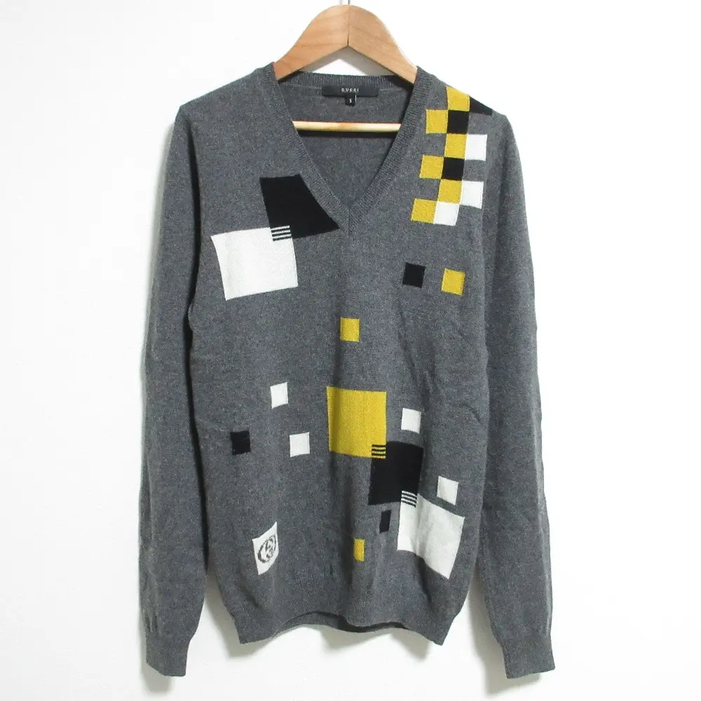 Pre-owned GUCCI Cashmere Small Leather Goods Knit Sweater