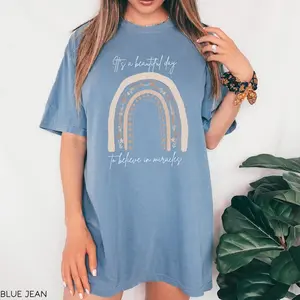 Comfort Colors IVF It's a Beautiful Day to Believe in Miracles Shirt Unisex Cotton Fabric Tee for IVF Expect Miracles Transfer Day Egg Retrieval
