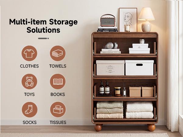 Giratree Modern 4 Drawer Dresser for Bedroom, 31" Wide Wooden Dresser Chest of Drawers, Handle Free & Curved Profile Design, Mid Century Closet Clothes Storage Organizer for Living Room Giratree Modern 4 Drawer Dresser for Bedroom, 31" Wide Wooden Dresser Chest of Drawers, Handle Free & Curved Profile Design, Mid Century Closet Clothes Storage Organizer for Living Room