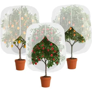 3pcs Fruit Tree Netting with Zipper and Drawstring 2.62 * 3.28 Ft Bird Garden Netting for Garden Protection Cover for Blueberry Tomato Strawberry and Plants Protection from Insect Squirrels Birds