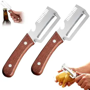 2Pack Vegetable Peeler,Premium-Grade Fruit & Vegetable Peeler| Sharp Stainless Steel Blade, Ergonomic Wooden Handle + Built-in Bottle Opener – Ideal for Daily Kitchen Use