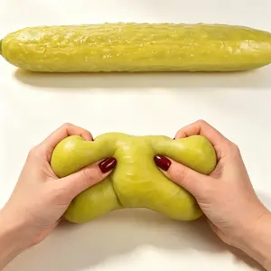 9.84in Giant Pickle Squishy Toy, Quick Rebound Soft TPR Stretchable Squeeze Toy, Funny Novelty Prank Fidget Toy, Stress & Anxiety Relief Sensory Desk Toy