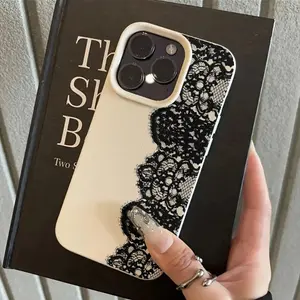 Black Lace Lichee Pattern Phone Case Transform Your iPhone for New Years Fun! For iPhone 17, 16, 15, 14, 13, 12, 11 Pro Max Plus Air Fan's Phone Case Cover - Great Gifts!