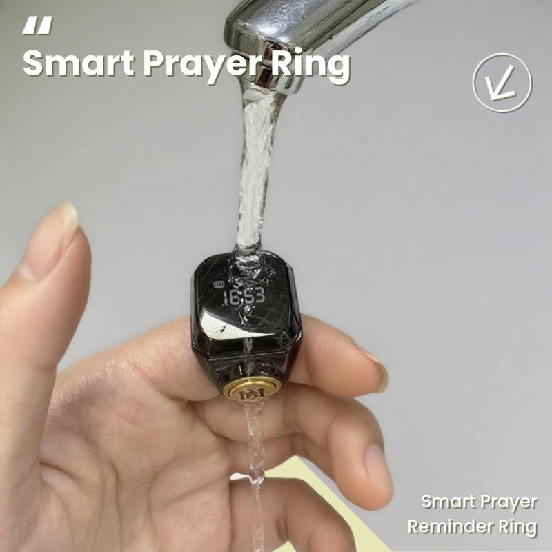 Smart Prayer Beads Ring with Timer, APP-Connected and Waterproof Electronic Counter, Ideal for Muslim Prayers and Daily Worship